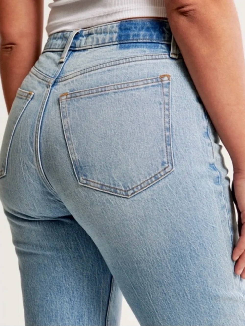 Abercrombie & Fitch Light Blue Straight Leg Jeans - Picture 5 of 6